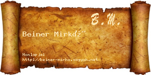 Beiner Mirkó névjegykártya